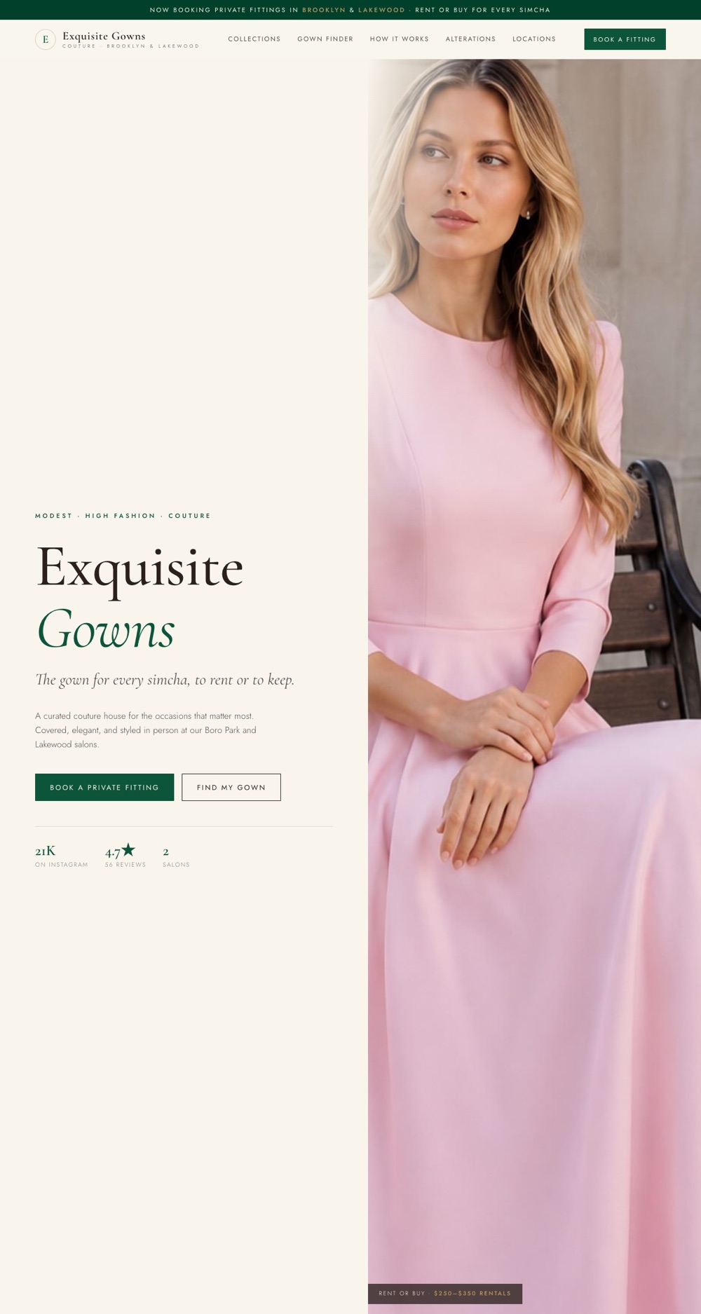 Exquisite Gowns bridal website