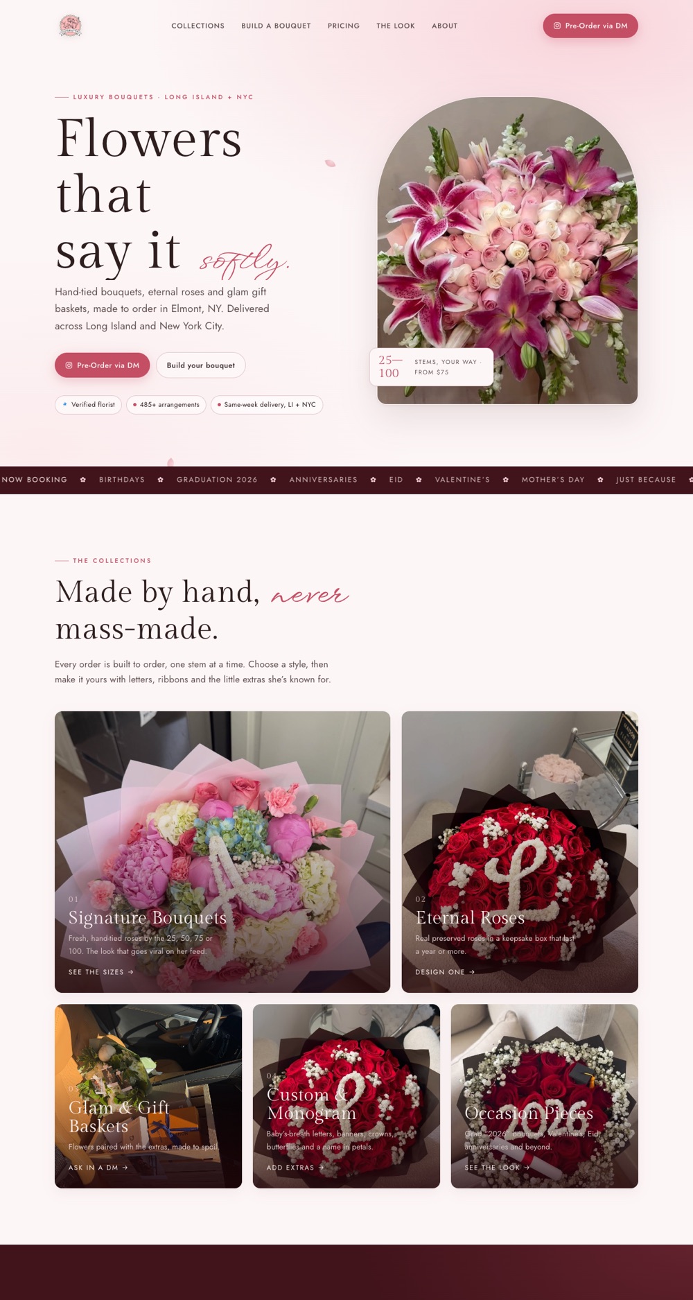 Flowers by AYM florist website