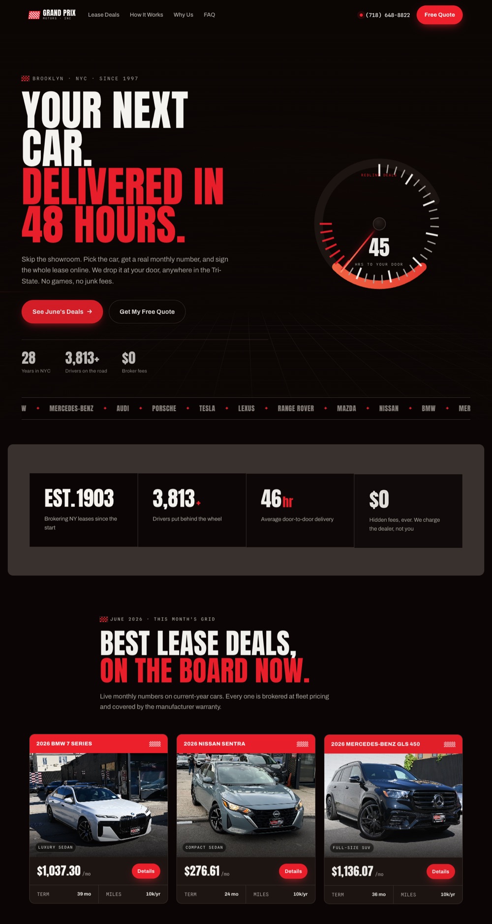 Grand Prix Motors auto dealership website